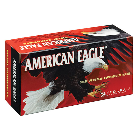Federal American Eagle Brass .380 Ammo 95-Grain 50-Rounds FMJ